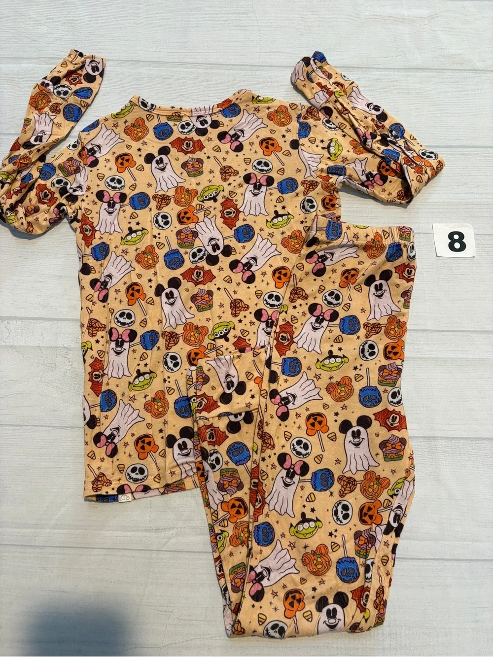 Kids Halloween Character Long-Sleeve Pajama One-Piece - Peach